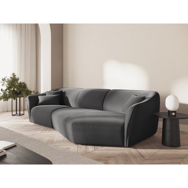 Tumši pelēks samta stūra dīvāns Tokyo – Cosmopolitan Design-image-1