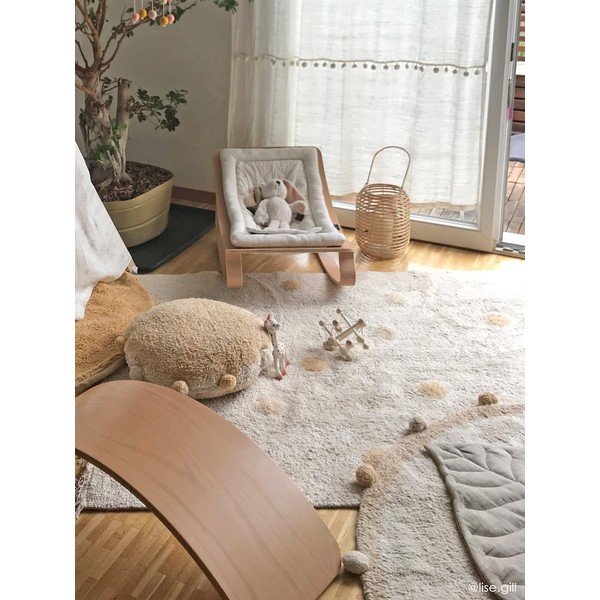 Bēšs mazgājams/ar rokām darināts kokvilnas bērnu paklājs ø120 cm Bubbly Honey – Lorena Canals-image-4