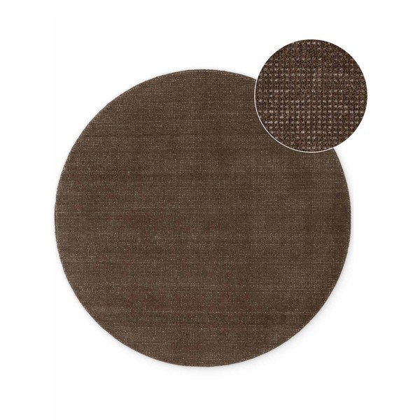 Brūns ar rokām darināts vilnas apaļš paklājs ø 200 cm Greenwich – Ted Baker