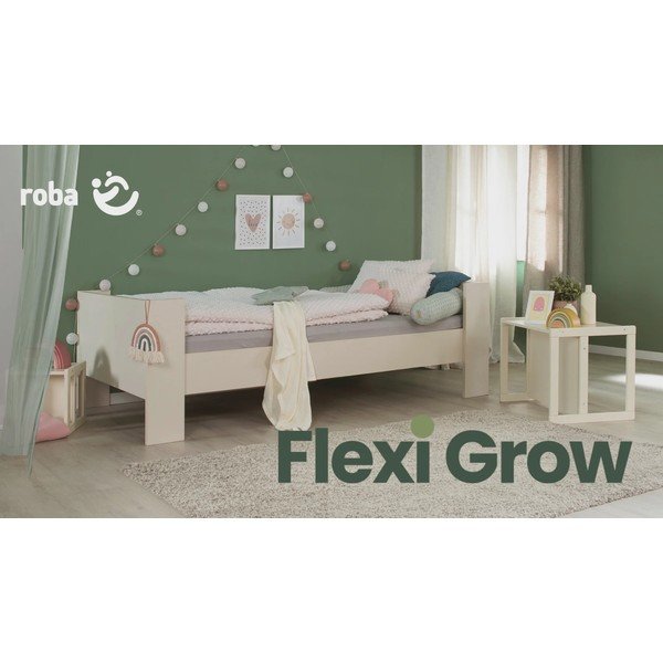 Bēša paaugstināta bērnu gulta bez režģa 90x200 cm Loft – Roba-image-2