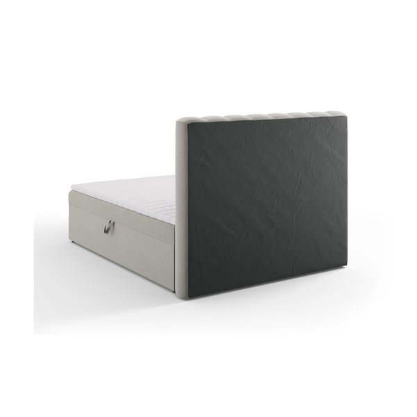 Pelēka atsperu gulta ar veļas kasti 160x200 cm Gina – Milo Casa-image-4