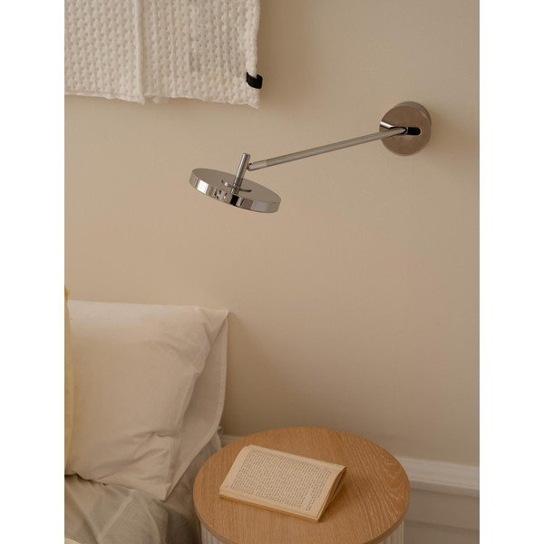 Spīdīgas sudraba krāsas LED sienas lampa ar saliekamu konstrukciju/ar regulējamu spilgtumu ar vadu ø 15 cm Asteria Wall Long – UMAGE-image-1
