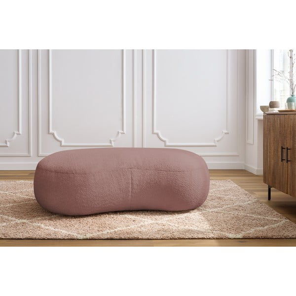 Rozā buklē auduma pufs Saint-Germain – Bobochic Paris-image-1