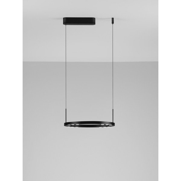 Matēti melna alumīnija LED piekaramā lampa ar regulējamu spilgtumu ø 40 cm Lunette – Nova Luce-image-3