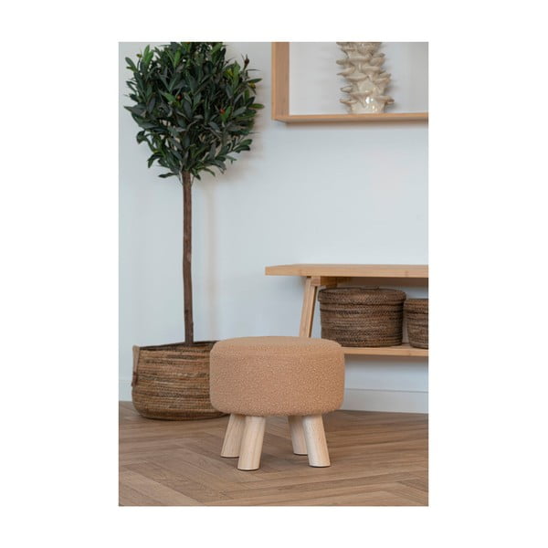 Bēšs kāju soliņš no buklē auduma Aberdeen – House Nordic-image-3