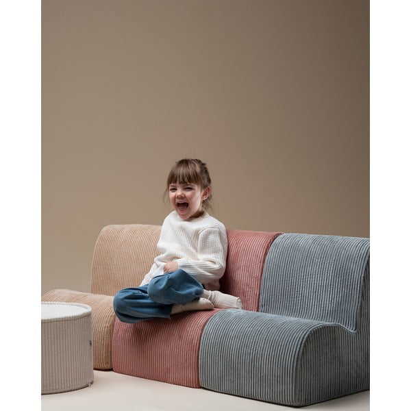 Gaiši brūns velveta bērnu atpūtas krēsls Cloud – Wigiwama-image-2