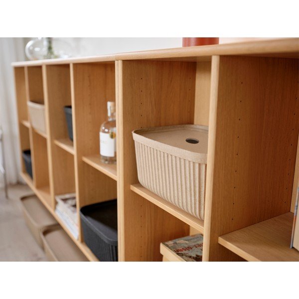 Melnas uzglabāšanas kastes (2 gab.) ar vāku 32x23x20,5 cm Pulp – Zone-image-1