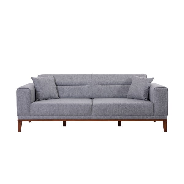Pelēks izvelkamais dīvāns 223 cm Liones – Artie