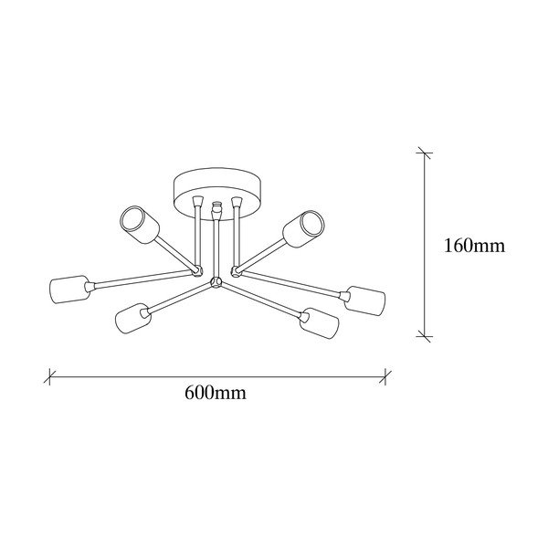 Melna griestu lampa Sparrow – Opviq lights-image-3