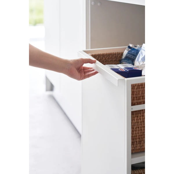 Balts metāla plaukts uz riteņiem 42x60 cm Tower – YAMAZAKI-image-1