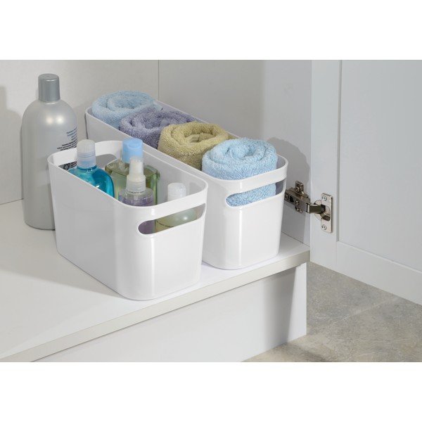 Balts uzglabāšanas grozs iDesign Una White, 40x15 cm-image-1