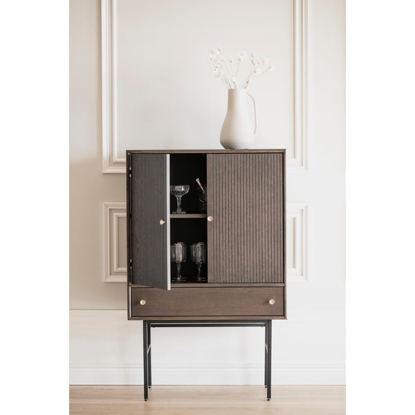 Brūna kumode ar ozolkoka finieri Rowico Clearbrook, platums 79 cm-image-4