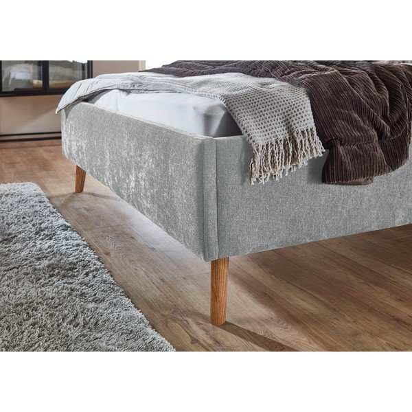 Pelēka polsterēta divvietīga gulta ar veļas kasti ar redelēm 180x200 cm Nova – Meise Möbel-image-4