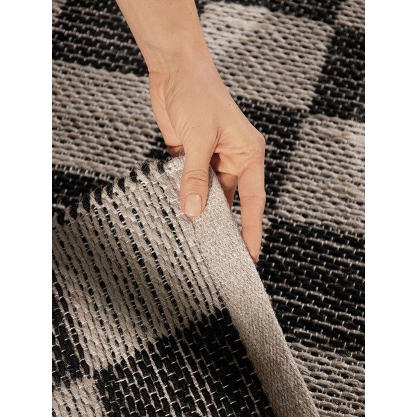 Melns/krēmkrāsas divpusējs/ar rokām darināts celiņa paklājs no džutas maisījuma 80x300 cm Rex – Hanse Home-image-3