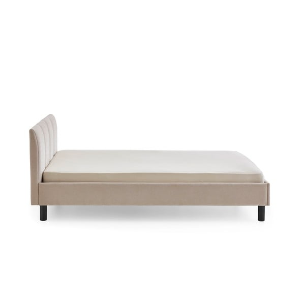 Bēša polsterēta divvietīga gulta bez režģa 140x200 cm Joker – Meise Möbel-image-2