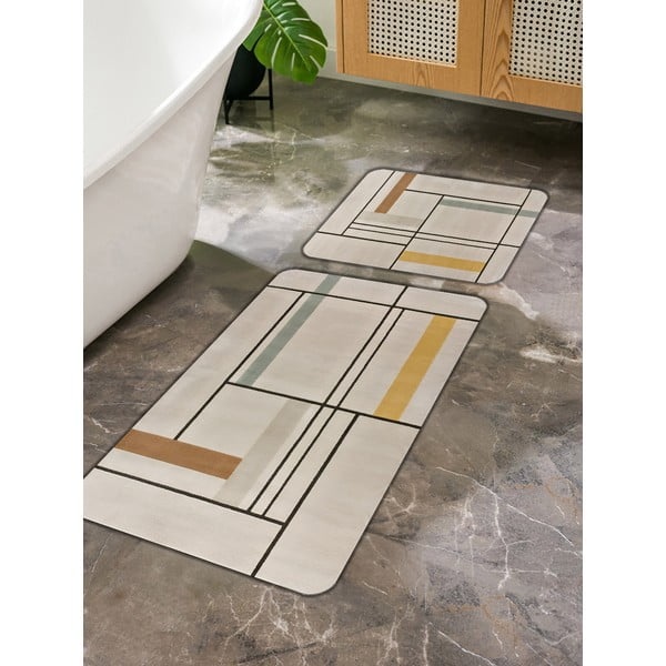 Gaiši brūni vannas istabas paklājiņi (2 gab.) 60x100 cm – Mila Home-image-3