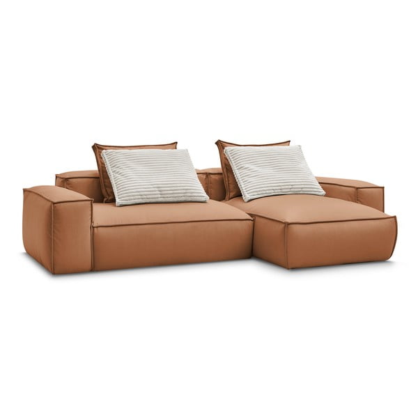 Brūns stūra dīvāns no ādas imitācijas (ar maināmu stūri) Boheme – Bobochic Paris-image-3