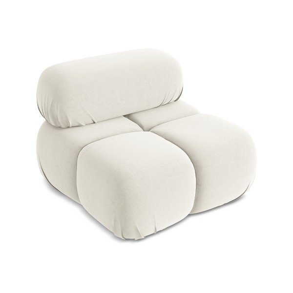 Balta samta modulārā dīvāna daļa Lokua – Makamii-image-2