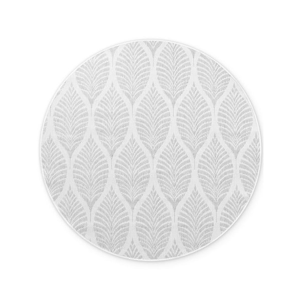 Pelēks/ziloņkaula krāsas apaļš iekštelpu un āra paklājs ø 160 cm Duet Liora – NORTHRUGS