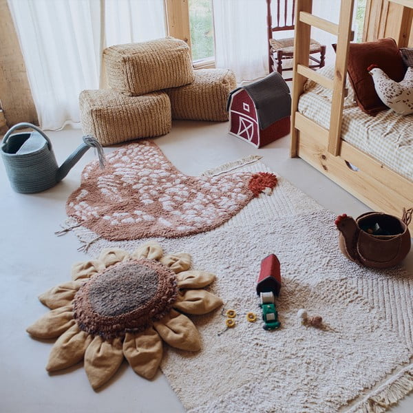 Bēšs kokvilnas bērnu rotaļu paklājs 120x170 cm Farm Fields – Lorena Canals-image-1