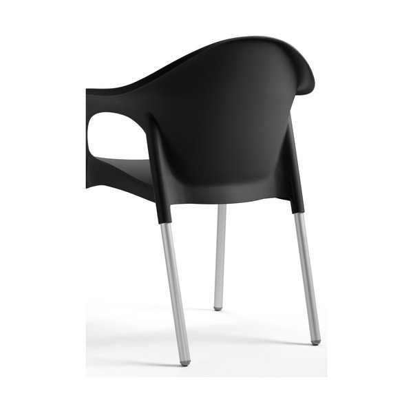 Melns plastmasas dārza krēsls Lisa – Rojaplast-image-1
