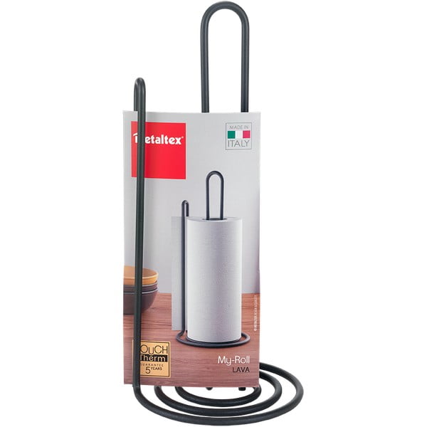 Melns papīra dvieļu turētājs Metaltex My Roll Lava-image-4