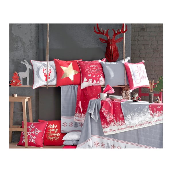 Pelēka spilvendrāna ar Ziemassvētku motīvu Mike & Co. NEW YORK Honey Snowflake, 45 x 45 cm-image-1