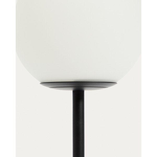 Balta/melna galda lampa ar stikla abažūru (augstums 35 cm) Brisia – Kave Home-image-2