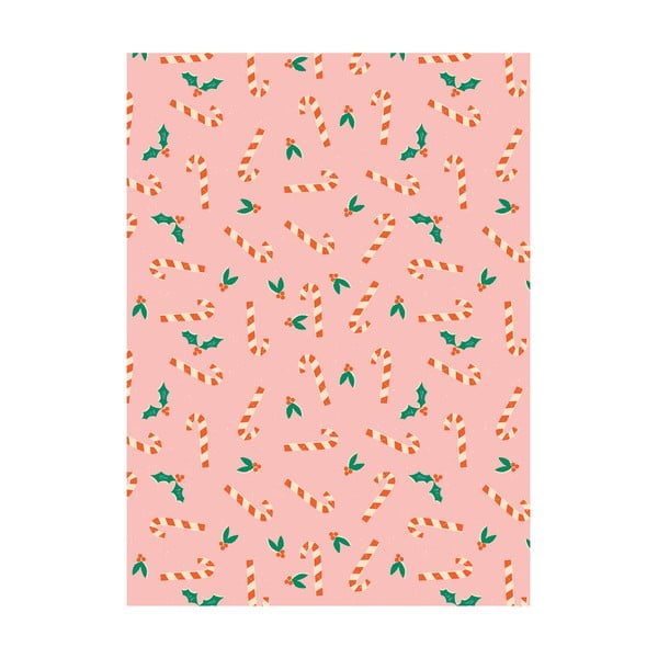 5 rozā dāvanu papīra loksnes eleanor stuart Candy Canes, 50 x 70 cm
