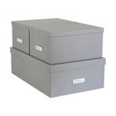 3 pelēku uzglabāšanas kastu komplekts Bigso