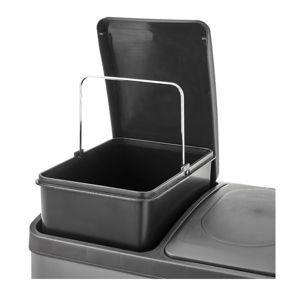 Nerūsējošā tērauda atkritumu tvertne ar pedāli atkritumu šķirošanai 30 l Litros – Casa Selección-image-4