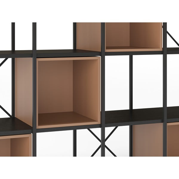 Melns/ķieģeļu sarkans grāmatplaukts 140x179 cm Anya – Marckeric-image-4