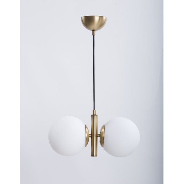 Balta/zelta krāsas piekaramā lampa ar stikla abažūru ø 15 cm Monera – Squid Lighting
