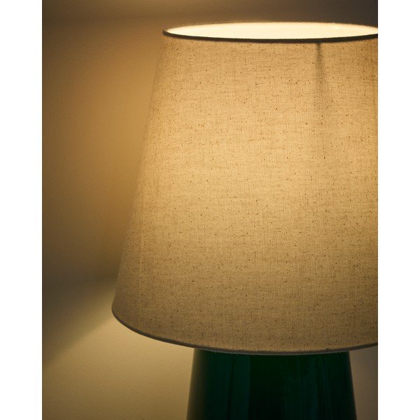 Zaļa/ziloņkaula krāsas keramikas galda lampa (augstums 45,5 cm) Odra – Kave Home-image-2