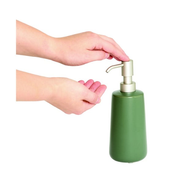 Zaļš keramikas ziepju dozators iDesign Eco Vanity-image-2