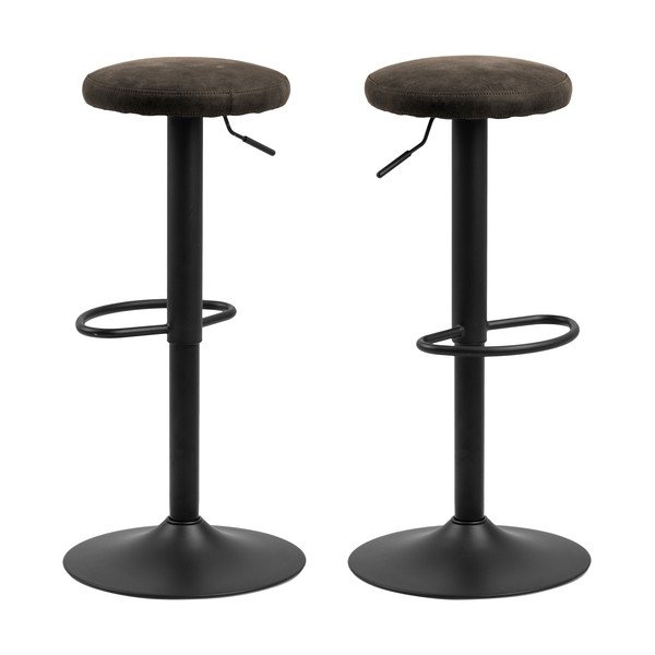 Pelēka polsterēta bāra taburete ar regulējamu augstumu (sēdekļa augstums 62 cm) Finch – Actona-image-4