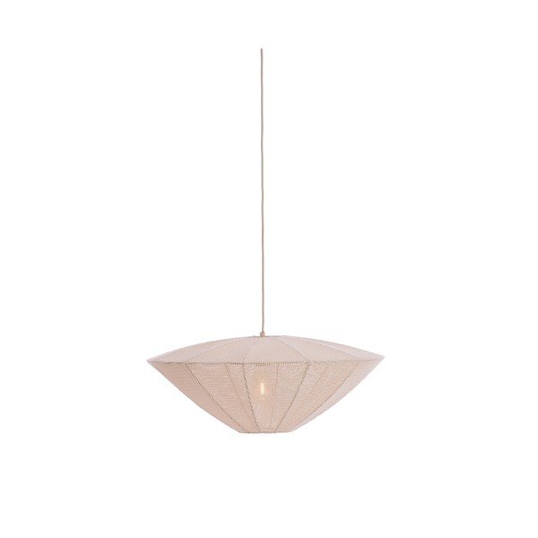 Krēmkrāsas piekaramā lampa ar auduma abažūru Satilla – Light & Living-image-1