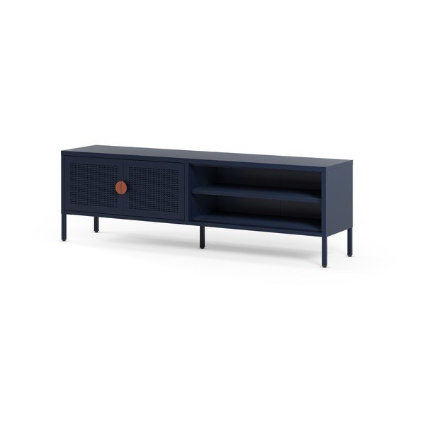 Tumši zils metāla TV galdiņš 160x50x35 cm Sayla – Marckeric-image-3