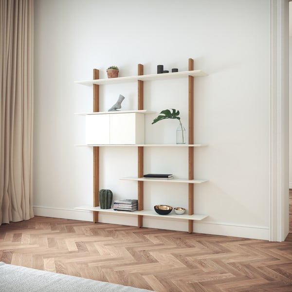 Balts plaukts ar ozolkoka konstrukciju Tenzo Bridge, platums 162 cm-image-3