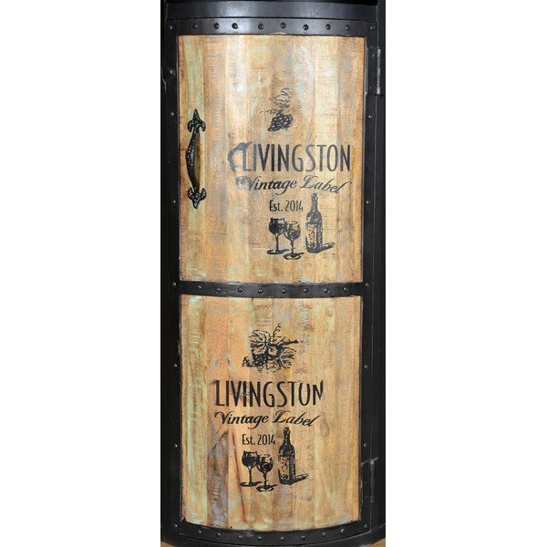 Melns metāla vīna skapis pudeļu skaits 9, 60x155 cm Luni – Interia Home & Living-image-1