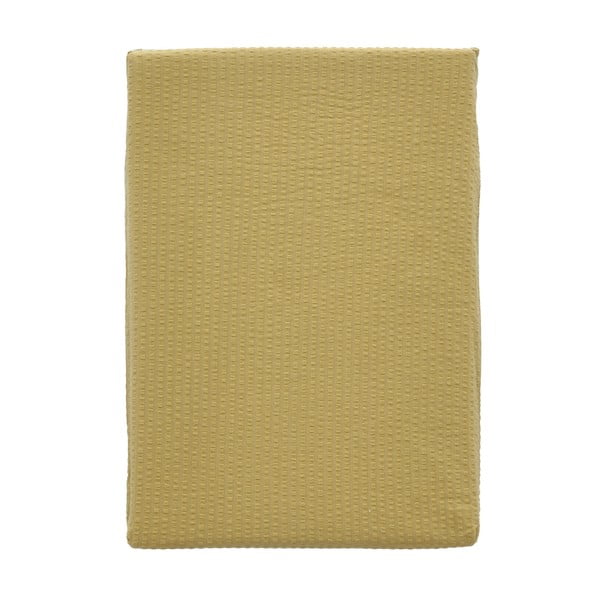Dzeltena organiskās kokvilnas gultas veļa 200x140 cm Wave Straw – Södahl-image-2