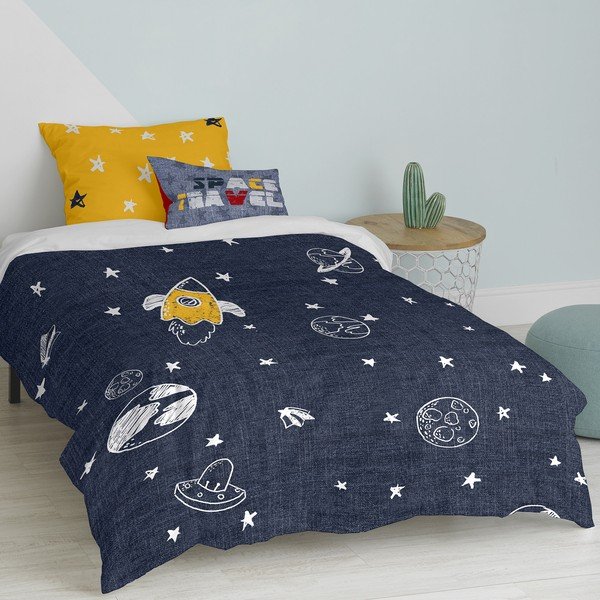 Vienguļamā kokvilnas bērnu gultas veļa 140x200 cm Starspace – Mr. Fox-image-2