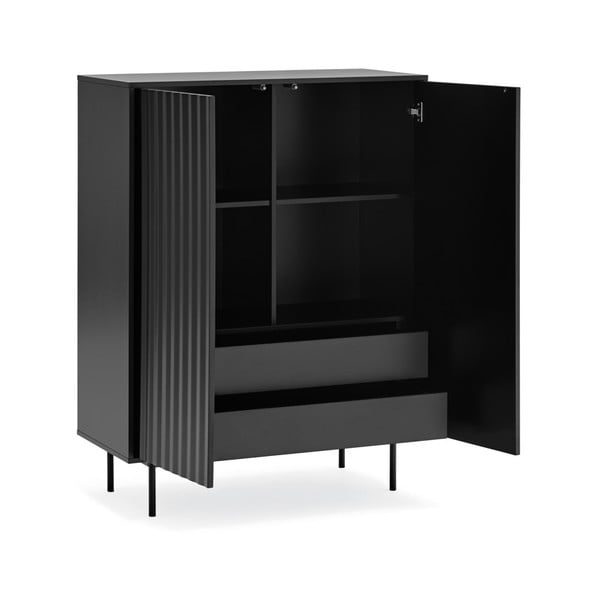 Melna augsta kumode 97x130 cm Sierra – Teulat-image-4