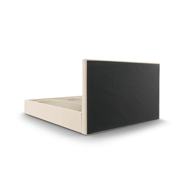 Bēša samta divguļamā gulta Mazzini Beds Nerin, 180 x 200 cm-image-4