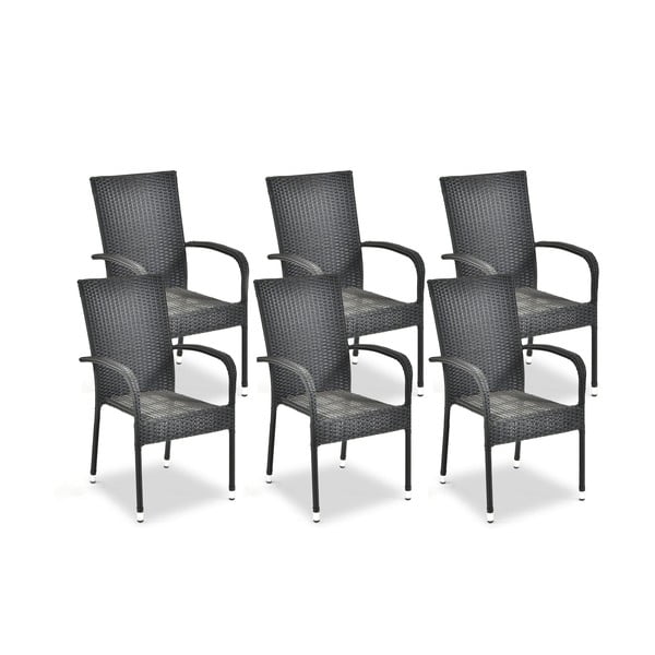 Melni plastmasas dārza krēsli (6 gab.) Paris – Bonami Essentials