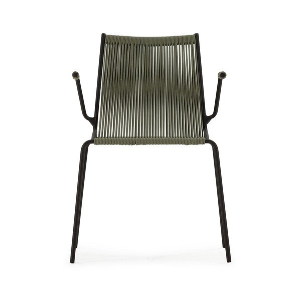 Zaļi metāla pusdienu krēsli ar roku balstiem/saliekami vieni uz otra (2 gab.) Emily – Marckeric-image-2