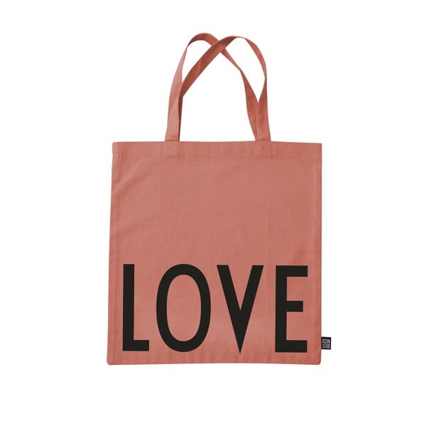 Tumši rozā auduma soma Design Letters Love
