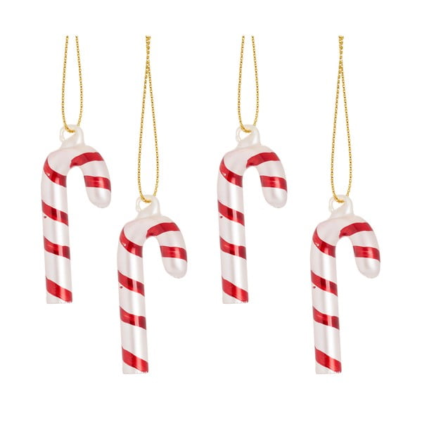 Stikla Ziemassvētku eglītes rotājumi (4 gab.) Candy Cane – Sass & Belle