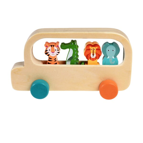 Rotaļu autobuss no koka Colourful Creatures – Rex London