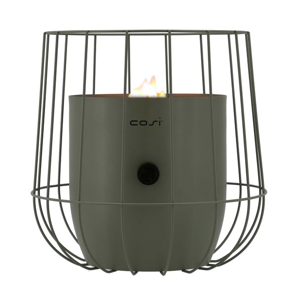 Olīvzaļa gāzes lampa Cosi Basket, augstums 31 cm